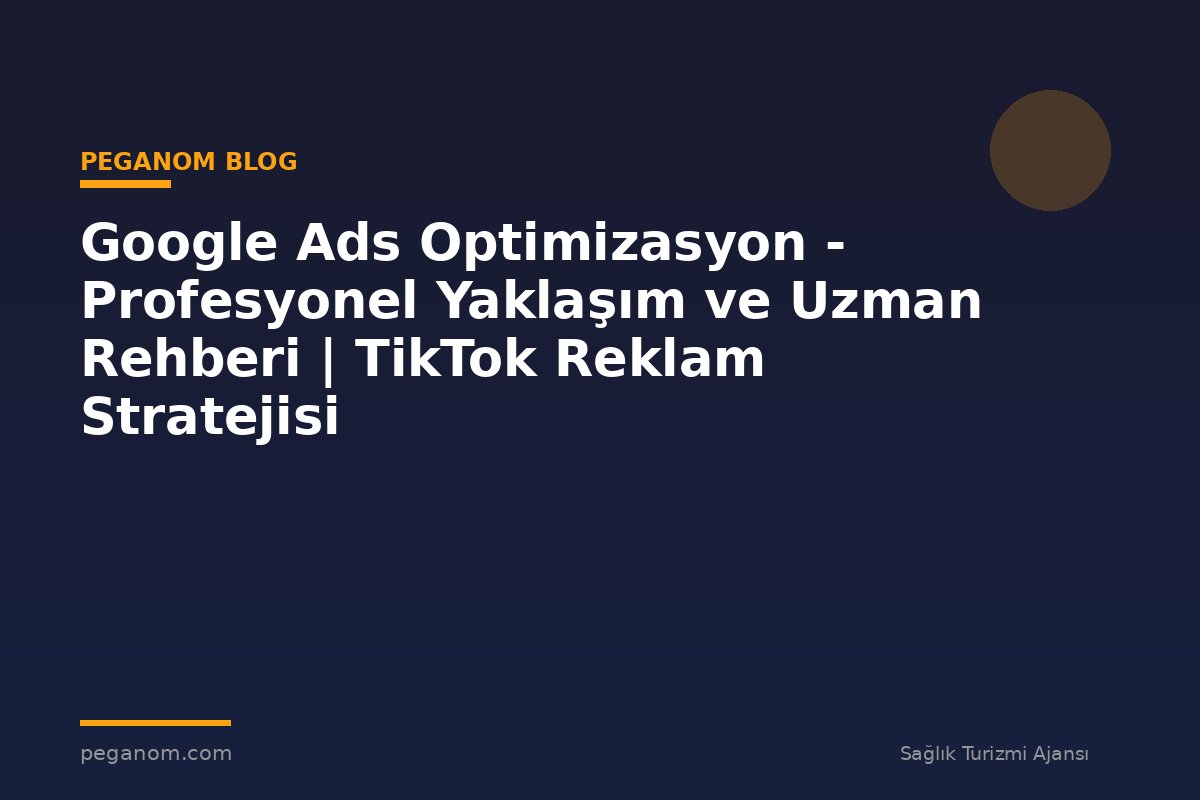 Google Ads Optimizasyon - Profesyonel Yaklaşım ve Uzman Rehberi | TikTok Reklam Stratejisi