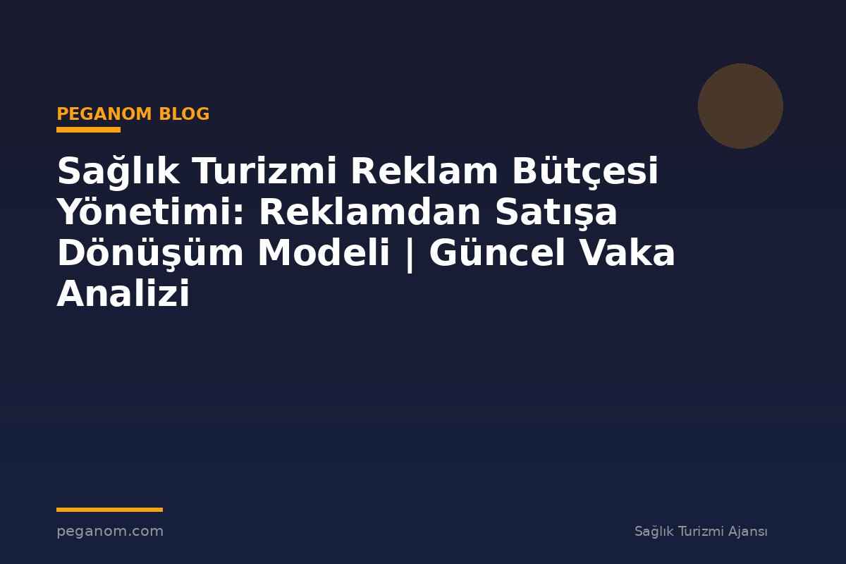 Sağlık Turizmi Reklam Bütçesi Yönetimi: Reklamdan Satışa Dönüşüm Modeli | Güncel Vaka Analizi