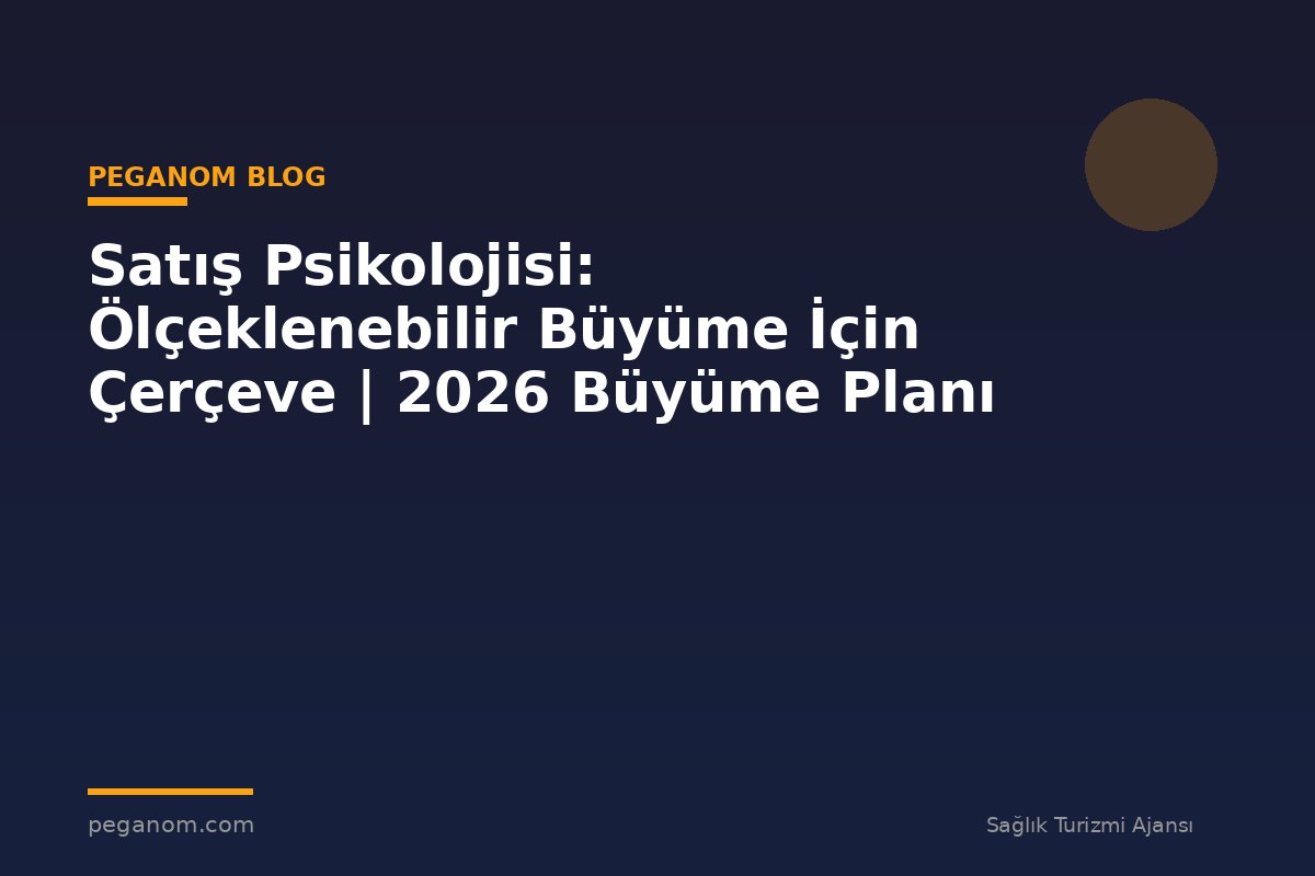 Satış Psikolojisi: Ölçeklenebilir Büyüme İçin Çerçeve | 2026 Büyüme Planı