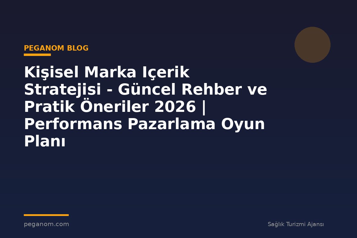 Kişisel Marka Içerik Stratejisi - Güncel Rehber ve Pratik Öneriler 2026 | Performans Pazarlama Oyun Planı