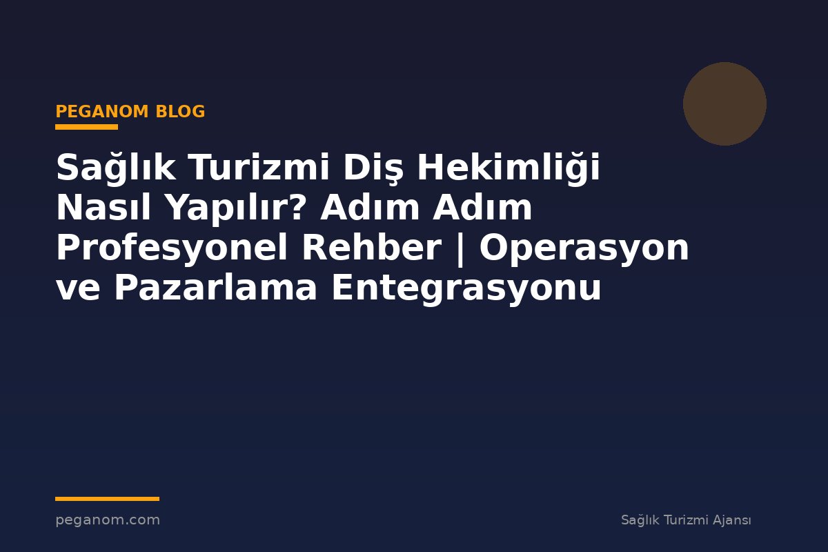Sağlık Turizmi Diş Hekimliği Nasıl Yapılır? Adım Adım Profesyonel Rehber | Operasyon ve Pazarlama Entegrasyonu