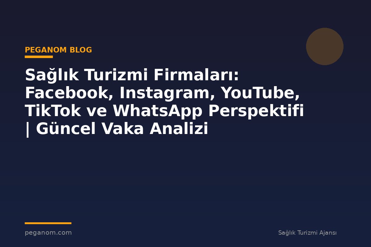 Sağlık Turizmi Firmaları: Facebook, Instagram, YouTube, TikTok ve WhatsApp Perspektifi | Güncel Vaka Analizi