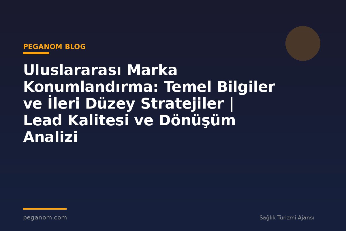 Uluslararası Marka Konumlandırma: Temel Bilgiler ve İleri Düzey Stratejiler | Lead Kalitesi ve Dönüşüm Analizi