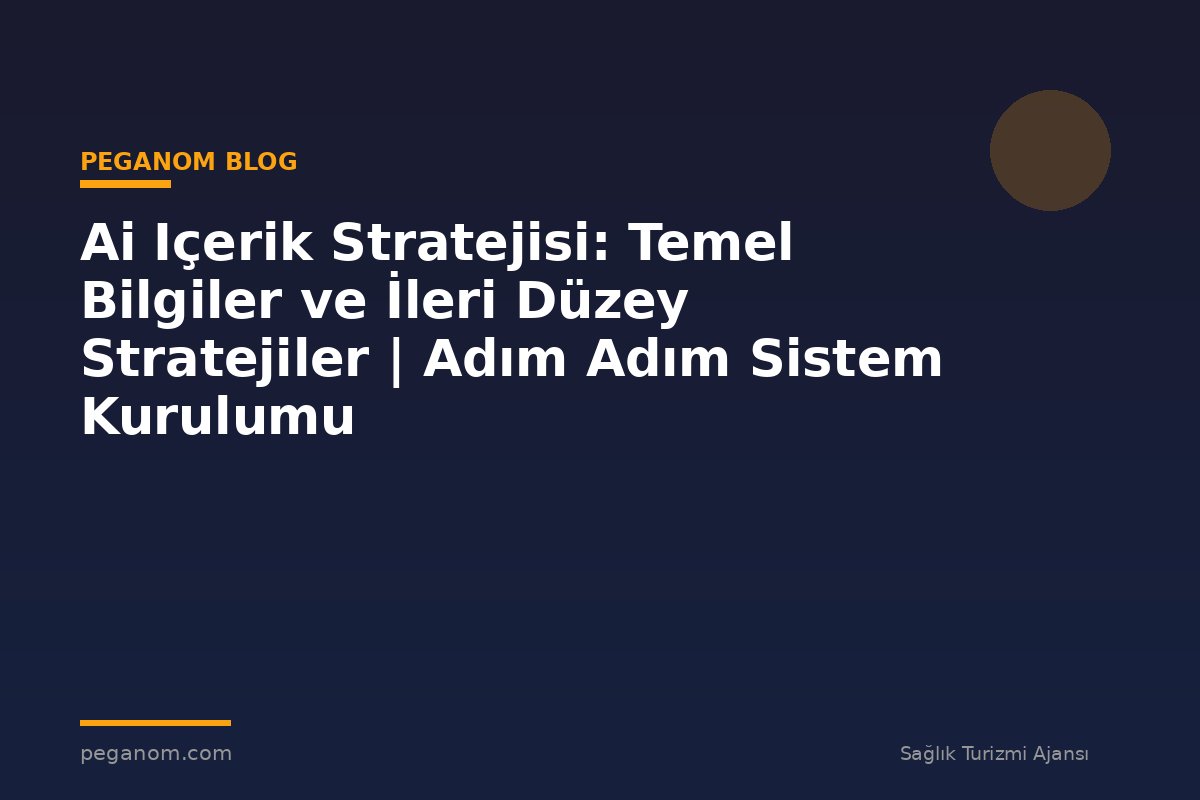 Ai Içerik Stratejisi: Temel Bilgiler ve İleri Düzey Stratejiler | Adım Adım Sistem Kurulumu