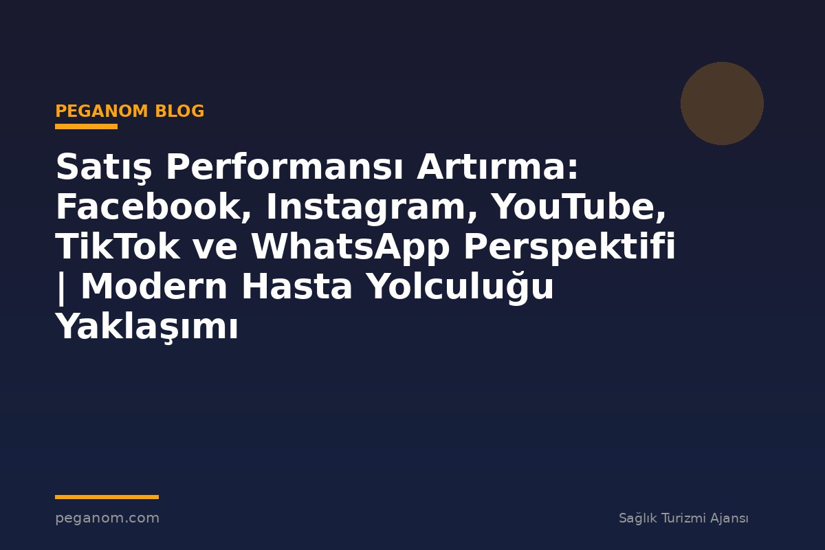 Satış Performansı Artırma: Facebook, Instagram, YouTube, TikTok ve WhatsApp Perspektifi | Modern Hasta Yolculuğu Yaklaşımı