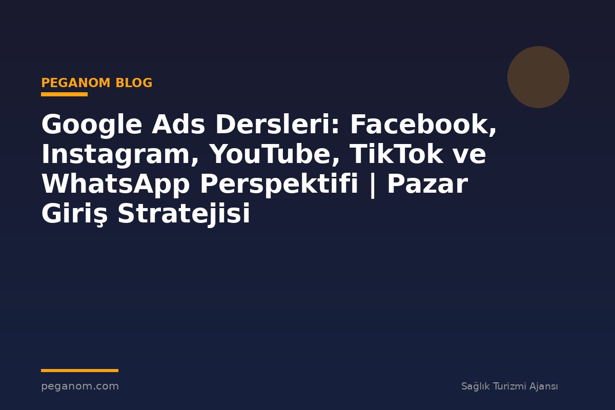 Google Ads Dersleri: Facebook, Instagram, YouTube, TikTok ve WhatsApp Perspektifi | Pazar Giriş Stratejisi