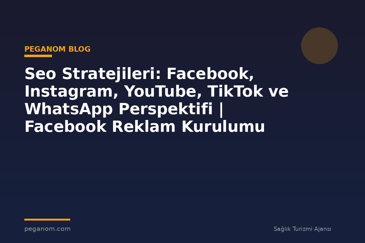 Seo Stratejileri: Facebook, Instagram, YouTube, TikTok ve WhatsApp Perspektifi | Facebook Reklam Kurulumu