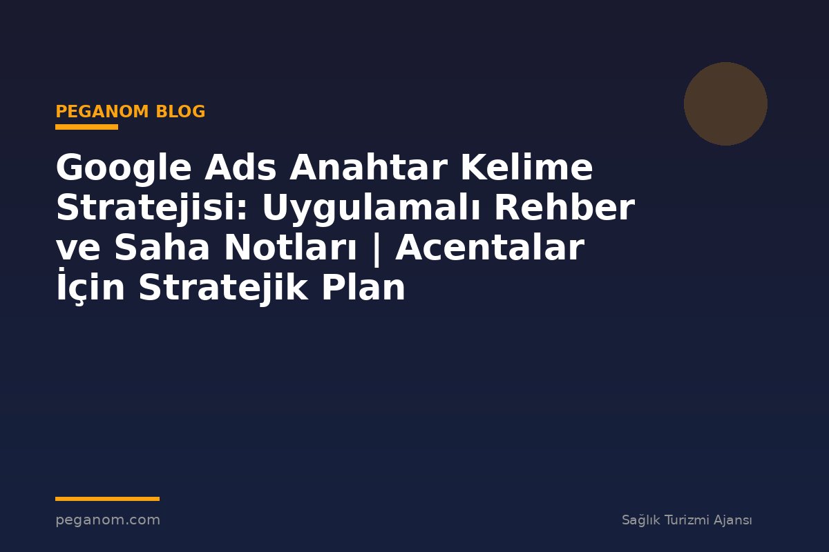 Google Ads Anahtar Kelime Stratejisi: Uygulamalı Rehber ve Saha Notları | Acentalar İçin Stratejik Plan