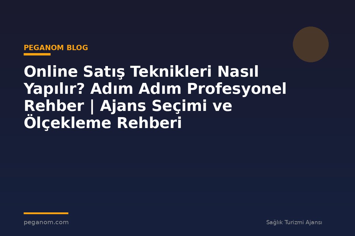 Online Satış Teknikleri Nasıl Yapılır? Adım Adım Profesyonel Rehber | Ajans Seçimi ve Ölçekleme Rehberi