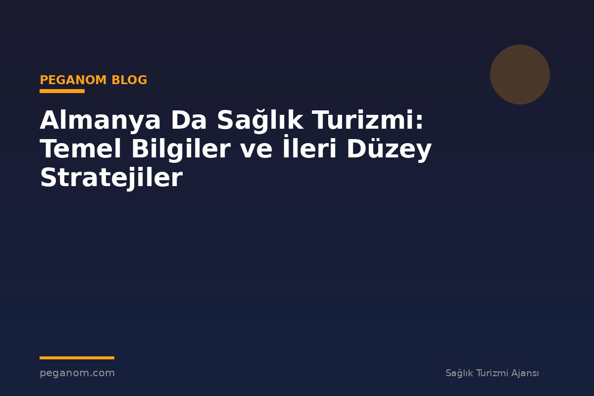 Almanya Da Sağlık Turizmi: Temel Bilgiler ve İleri Düzey Stratejiler