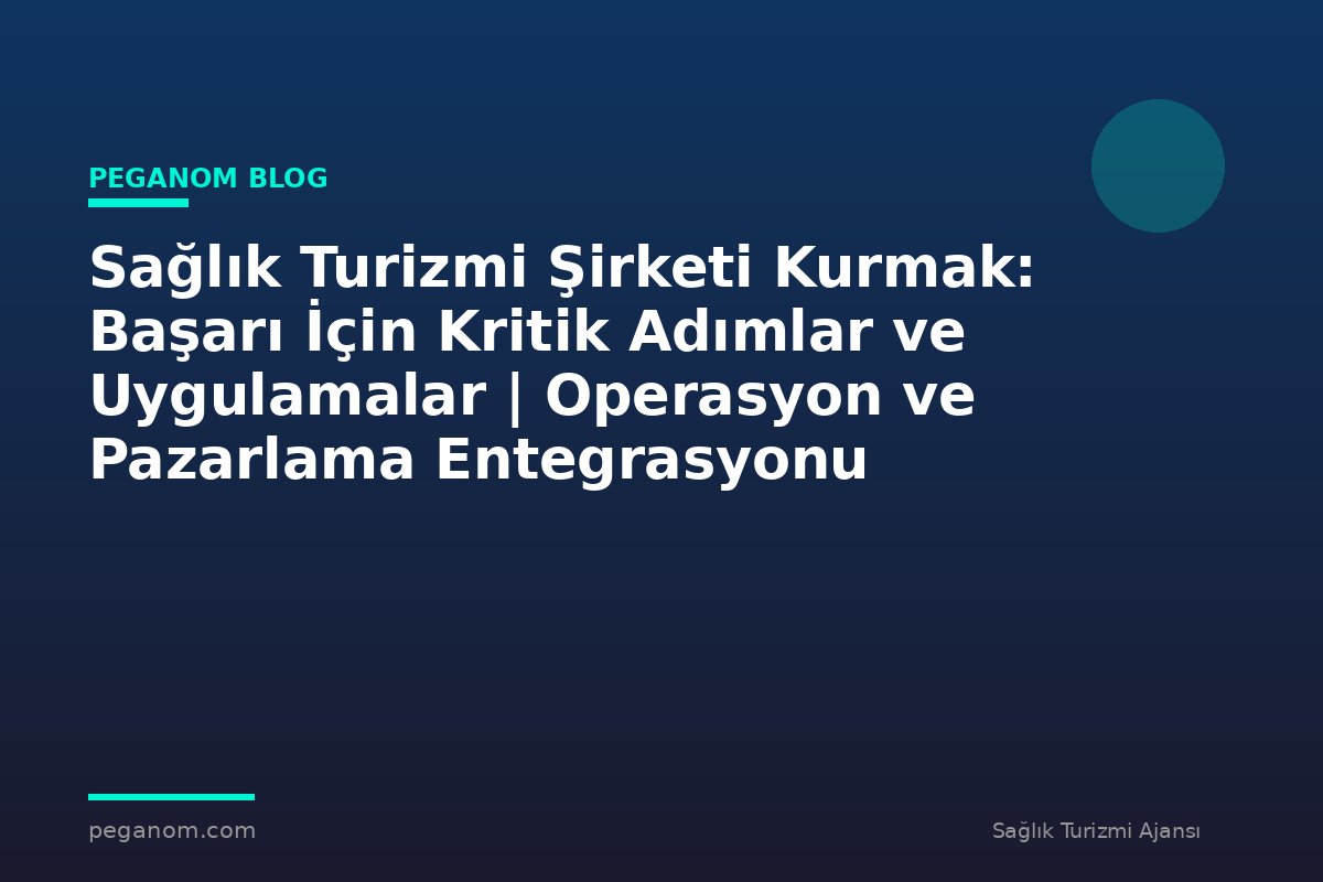 Sağlık Turizmi Şirketi Kurmak: Başarı İçin Kritik Adımlar ve Uygulamalar | Operasyon ve Pazarlama Entegrasyonu