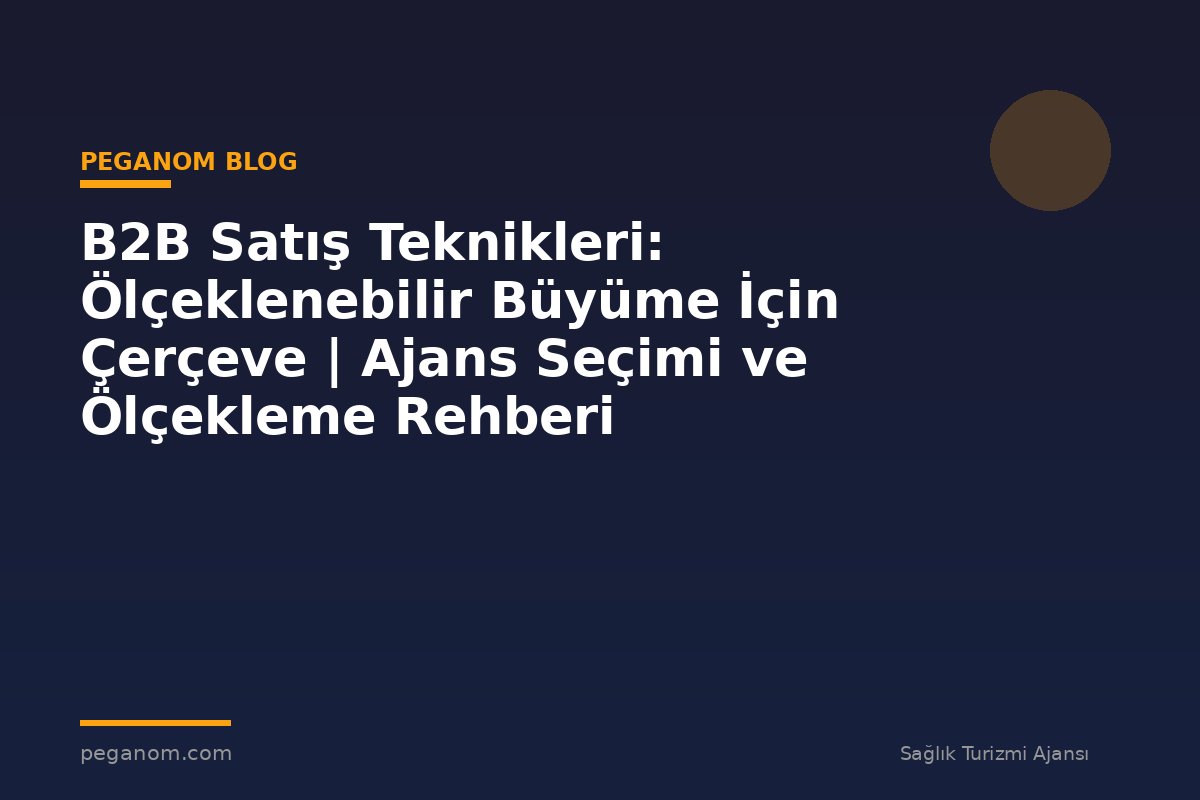 B2B Satış Teknikleri: Ölçeklenebilir Büyüme İçin Çerçeve | Ajans Seçimi ve Ölçekleme Rehberi