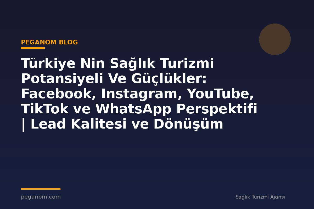 Türkiye Nin Sağlık Turizmi Potansiyeli Ve Güçlükler: Facebook, Instagram, YouTube, TikTok ve WhatsApp Perspektifi | Lead Kalitesi ve Dönüşüm Analizi