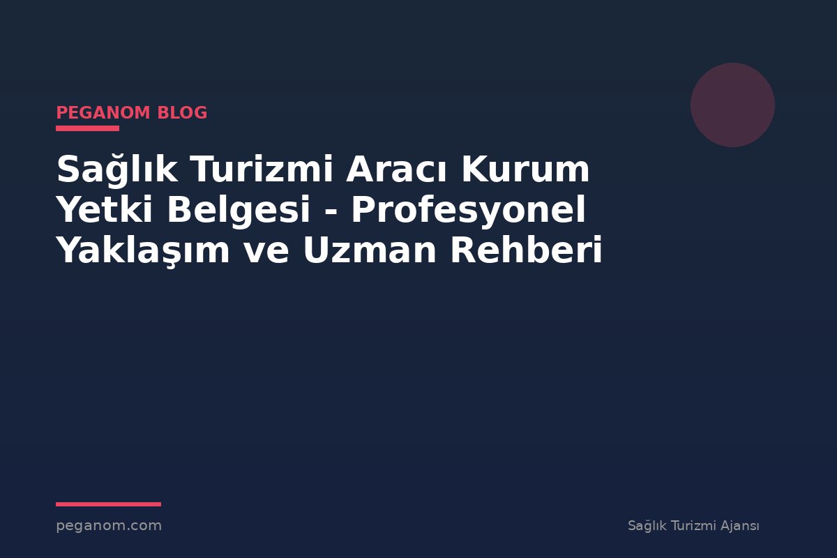 Sağlık Turizmi Aracı Kurum Yetki Belgesi - Profesyonel Yaklaşım ve Uzman Rehberi