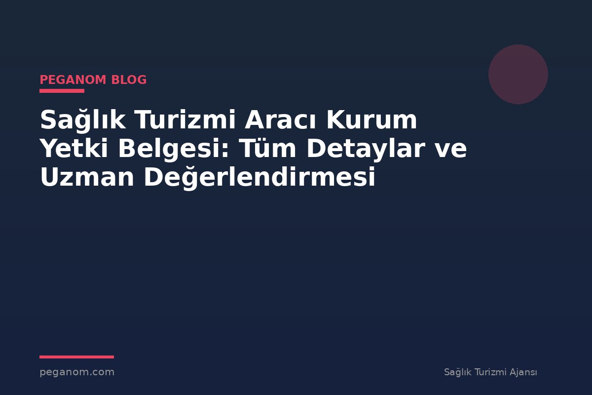Sağlık Turizmi Aracı Kurum Yetki Belgesi: Tüm Detaylar ve Uzman Değerlendirmesi