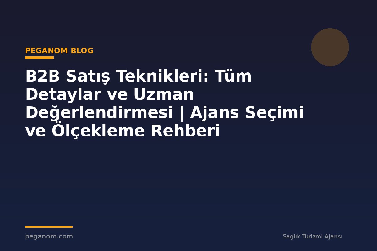 B2B Satış Teknikleri: Tüm Detaylar ve Uzman Değerlendirmesi | Ajans Seçimi ve Ölçekleme Rehberi