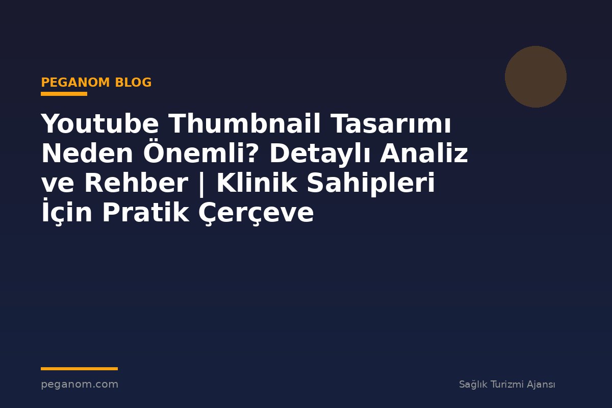 Youtube Thumbnail Tasarımı Neden Önemli? Detaylı Analiz ve Rehber | Klinik Sahipleri İçin Pratik Çerçeve