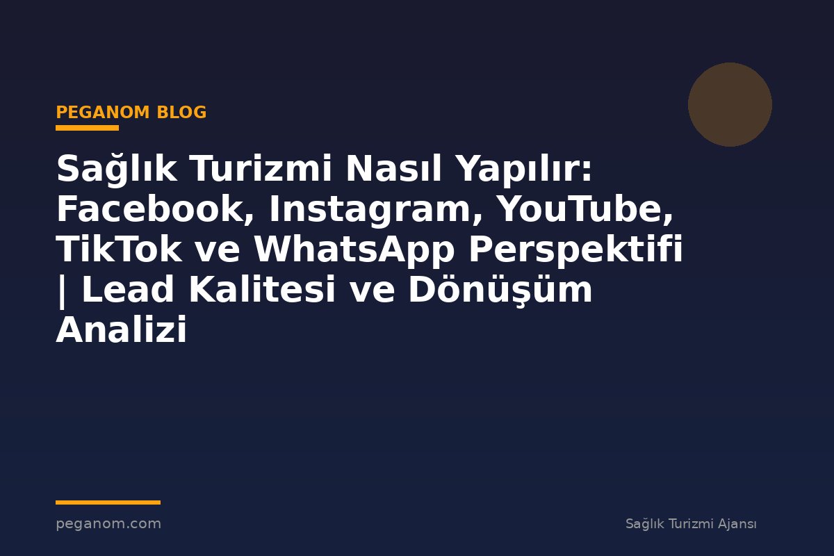 Sağlık Turizmi Nasıl Yapılır: Facebook, Instagram, YouTube, TikTok ve WhatsApp Perspektifi | Lead Kalitesi ve Dönüşüm Analizi