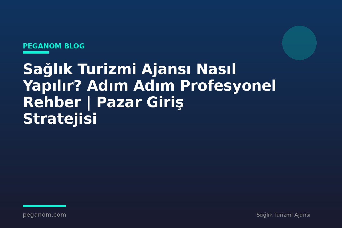 Sağlık Turizmi Ajansı Nasıl Yapılır? Adım Adım Profesyonel Rehber | Pazar Giriş Stratejisi