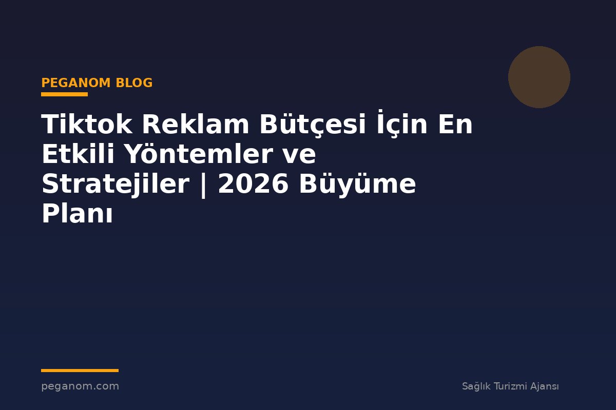 Tiktok Reklam Bütçesi İçin En Etkili Yöntemler ve Stratejiler | 2026 Büyüme Planı