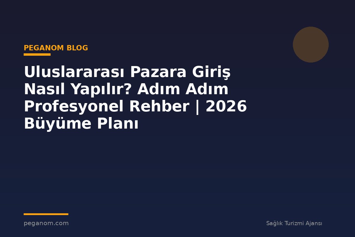 Uluslararası Pazara Giriş Nasıl Yapılır? Adım Adım Profesyonel Rehber | 2026 Büyüme Planı