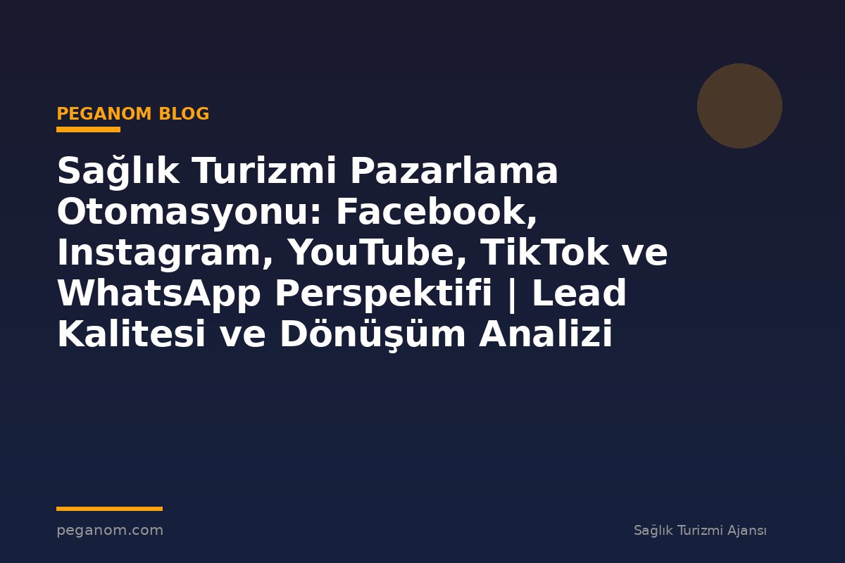Sağlık Turizmi Pazarlama Otomasyonu: Facebook, Instagram, YouTube, TikTok ve WhatsApp Perspektifi | Lead Kalitesi ve Dönüşüm Analizi