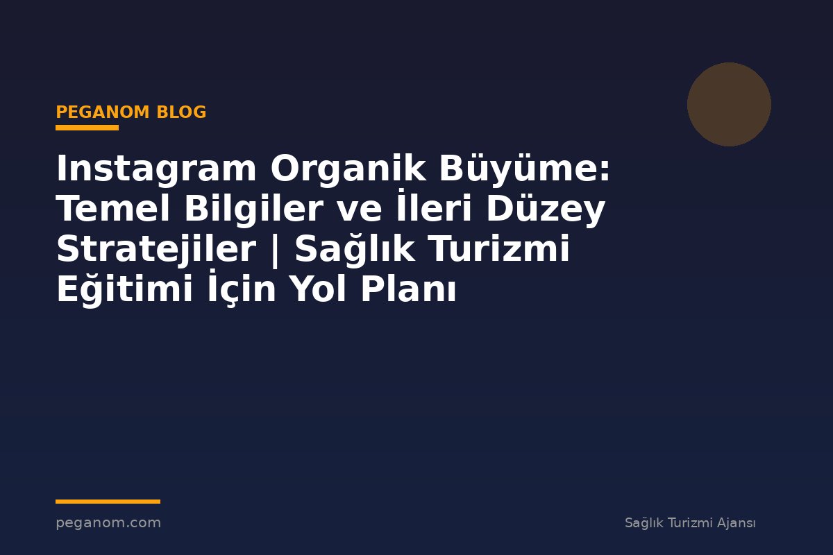 Instagram Organik Büyüme: Temel Bilgiler ve İleri Düzey Stratejiler | Sağlık Turizmi Eğitimi İçin Yol Planı