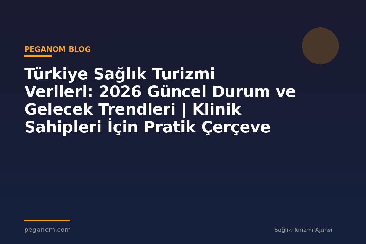 Türkiye Sağlık Turizmi Verileri: 2026 Güncel Durum ve Gelecek Trendleri | Klinik Sahipleri İçin Pratik Çerçeve