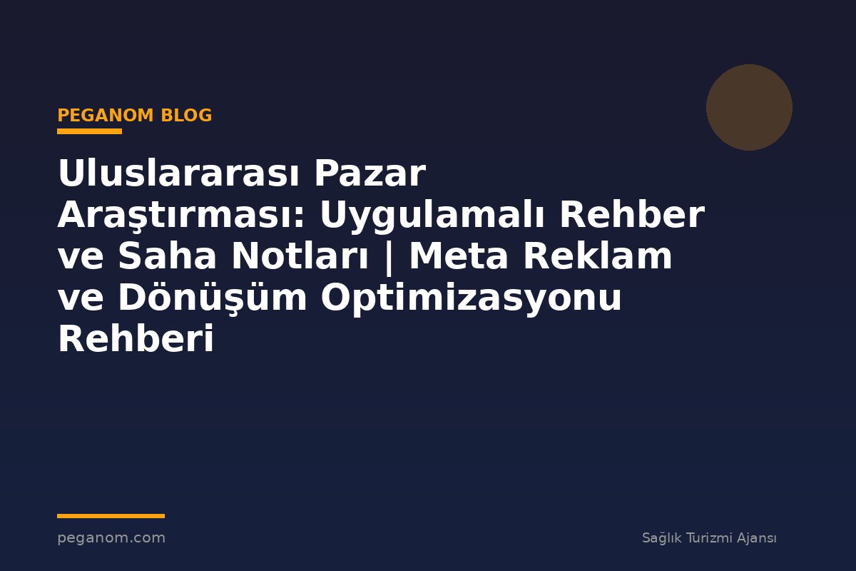 Uluslararası Pazar Araştırması: Uygulamalı Rehber ve Saha Notları | Meta Reklam ve Dönüşüm Optimizasyonu Rehberi