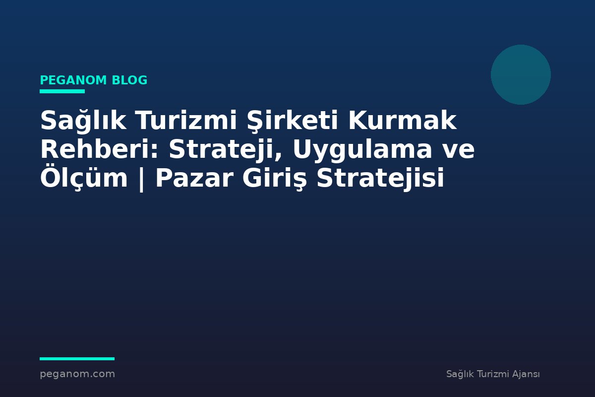Sağlık Turizmi Şirketi Kurmak Rehberi: Strateji, Uygulama ve Ölçüm | Pazar Giriş Stratejisi