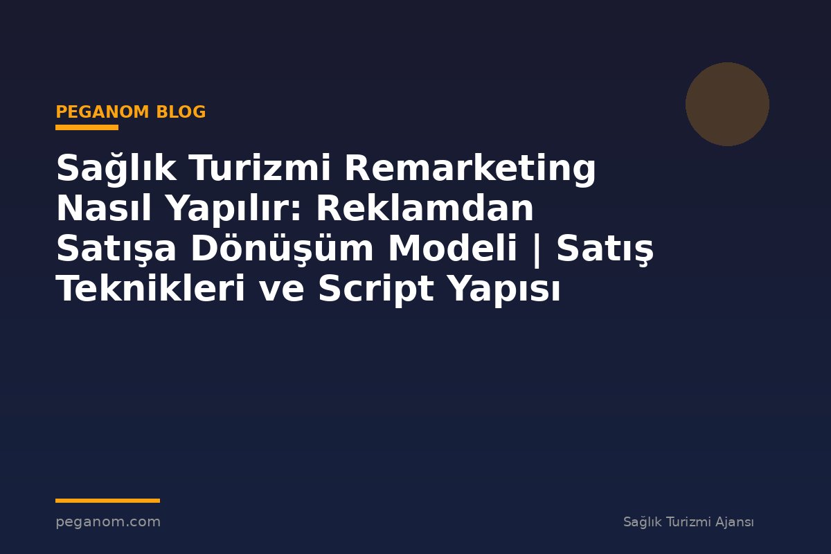 Sağlık Turizmi Remarketing Nasıl Yapılır: Reklamdan Satışa Dönüşüm Modeli | Satış Teknikleri ve Script Yapısı