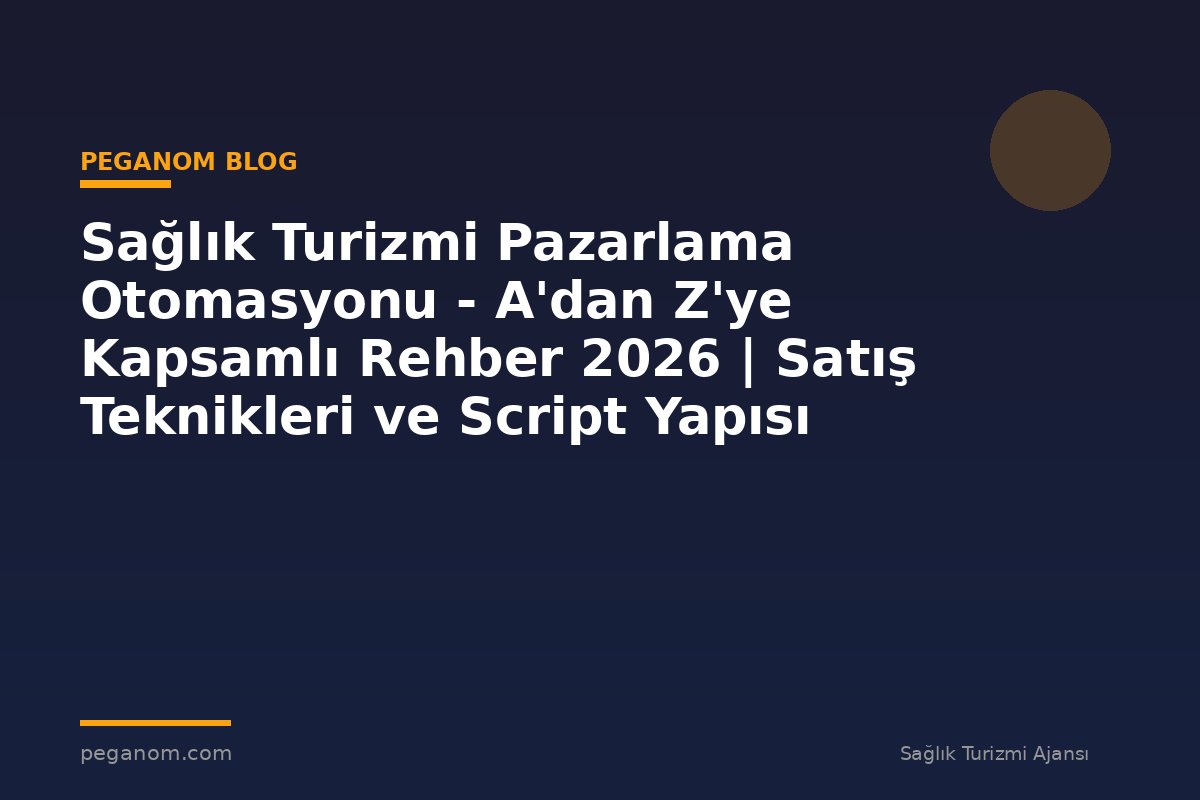 Sağlık Turizmi Pazarlama Otomasyonu - A'dan Z'ye Kapsamlı Rehber 2026 | Satış Teknikleri ve Script Yapısı