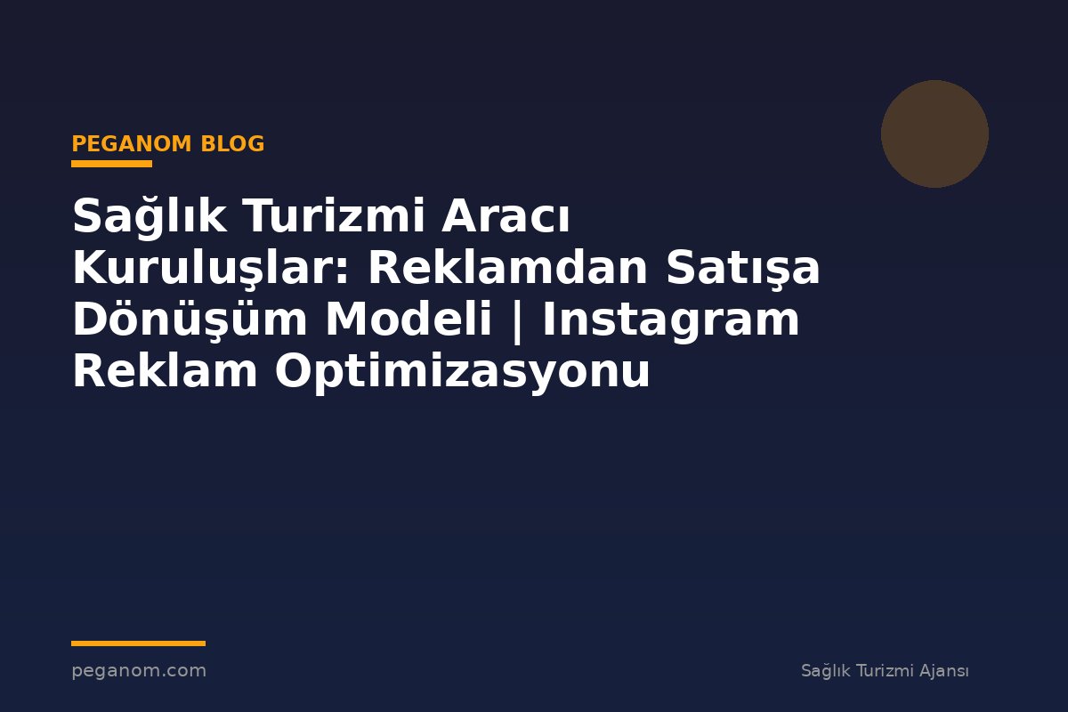 Sağlık Turizmi Aracı Kuruluşlar: Reklamdan Satışa Dönüşüm Modeli | Instagram Reklam Optimizasyonu