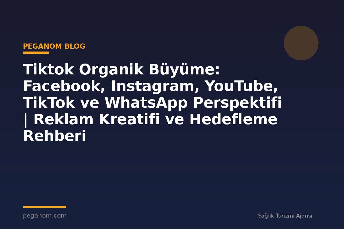 Tiktok Organik Büyüme: Facebook, Instagram, YouTube, TikTok ve WhatsApp Perspektifi | Reklam Kreatifi ve Hedefleme Rehberi