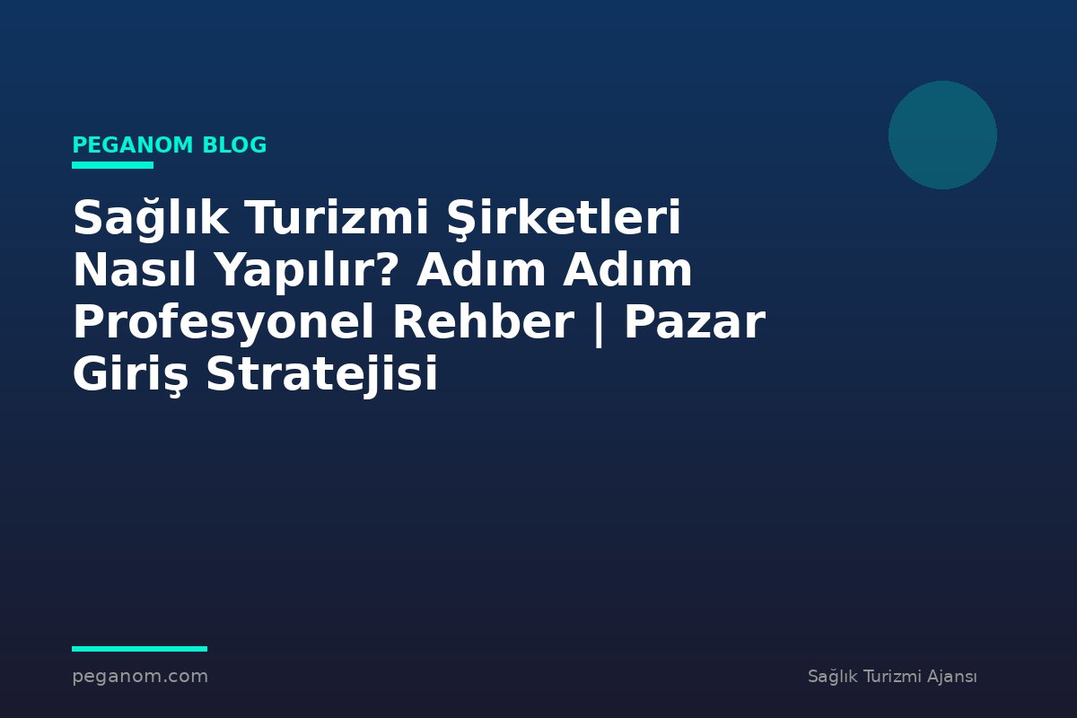 Sağlık Turizmi Şirketleri Nasıl Yapılır? Adım Adım Profesyonel Rehber | Pazar Giriş Stratejisi