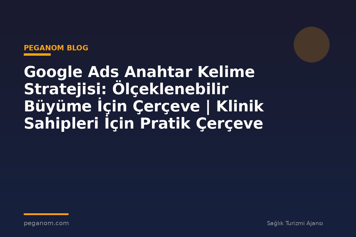 Google Ads Anahtar Kelime Stratejisi: Ölçeklenebilir Büyüme İçin Çerçeve | Klinik Sahipleri İçin Pratik Çerçeve