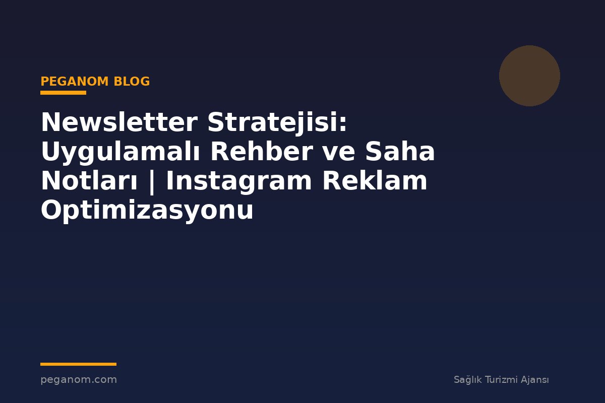 Newsletter Stratejisi: Uygulamalı Rehber ve Saha Notları | Instagram Reklam Optimizasyonu