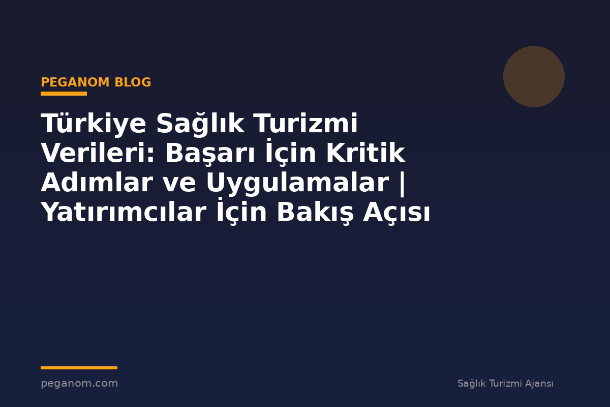 Türkiye Sağlık Turizmi Verileri: Başarı İçin Kritik Adımlar ve Uygulamalar | Yatırımcılar İçin Bakış Açısı