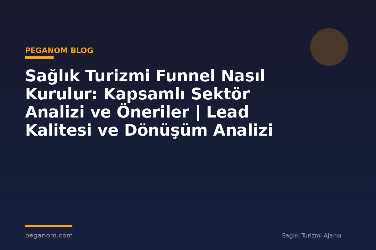 Sağlık Turizmi Funnel Nasıl Kurulur: Kapsamlı Sektör Analizi ve Öneriler | Lead Kalitesi ve Dönüşüm Analizi