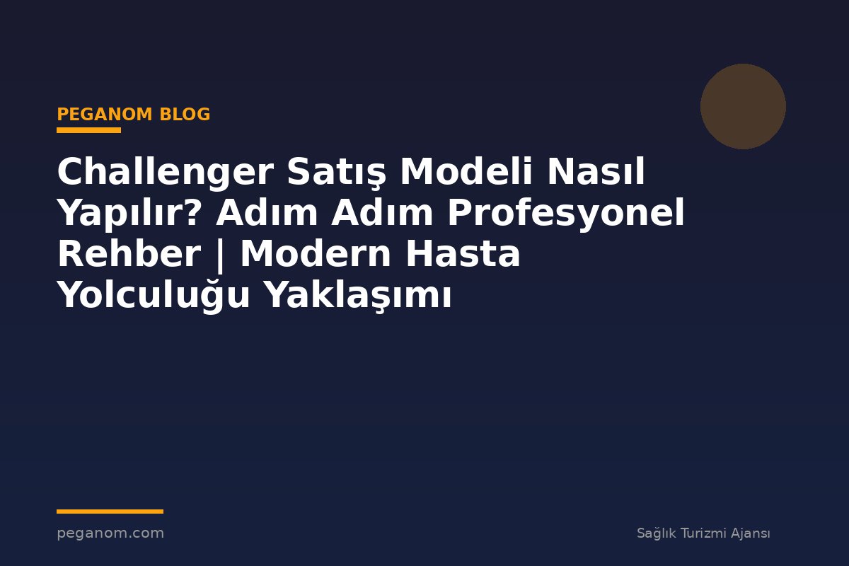 Challenger Satış Modeli Nasıl Yapılır? Adım Adım Profesyonel Rehber | Modern Hasta Yolculuğu Yaklaşımı