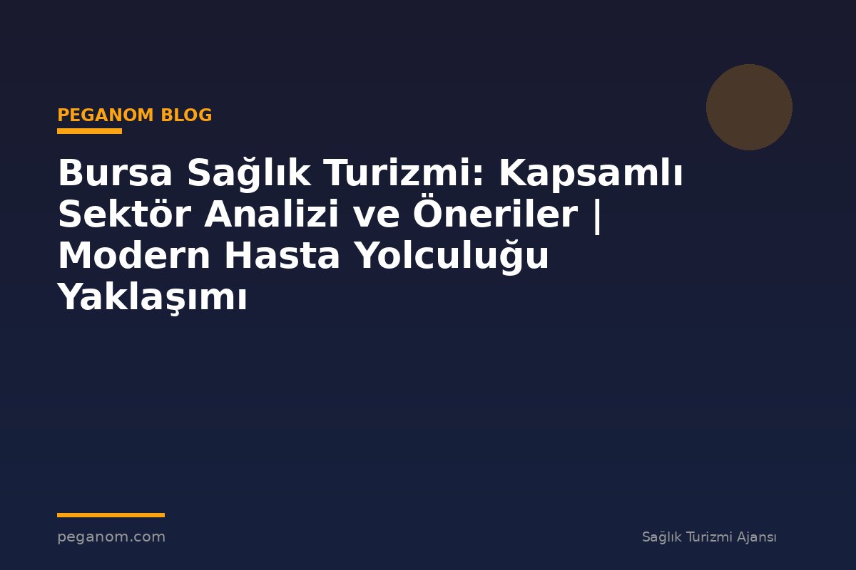 Bursa Sağlık Turizmi: Kapsamlı Sektör Analizi ve Öneriler | Modern Hasta Yolculuğu Yaklaşımı