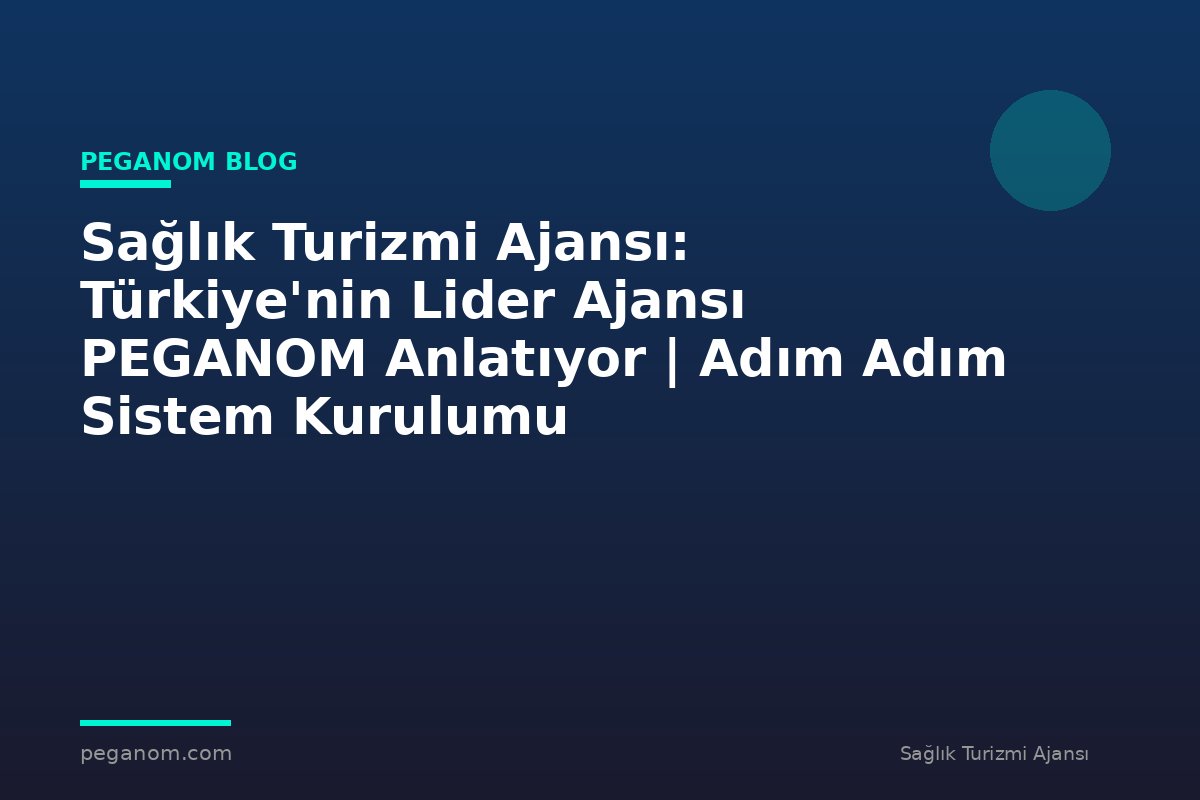 Sağlık Turizmi Ajansı: Türkiye'nin Lider Ajansı PEGANOM Anlatıyor | Adım Adım Sistem Kurulumu
