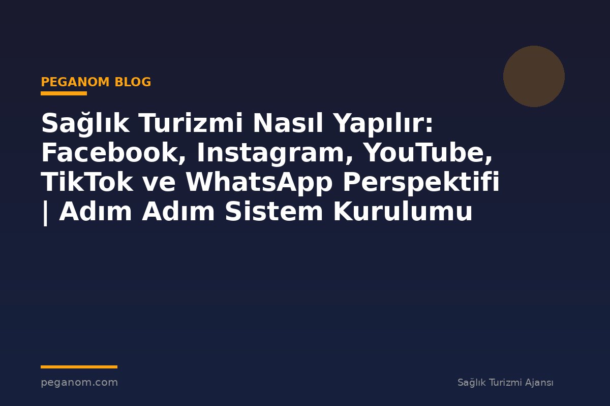 Sağlık Turizmi Nasıl Yapılır: Facebook, Instagram, YouTube, TikTok ve WhatsApp Perspektifi | Adım Adım Sistem Kurulumu