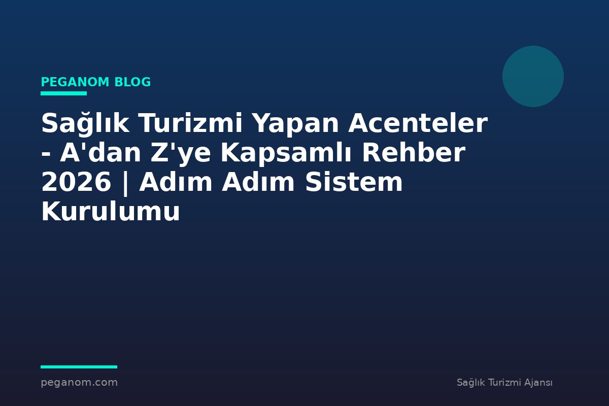 Sağlık Turizmi Yapan Acenteler - A'dan Z'ye Kapsamlı Rehber 2026 | Adım Adım Sistem Kurulumu
