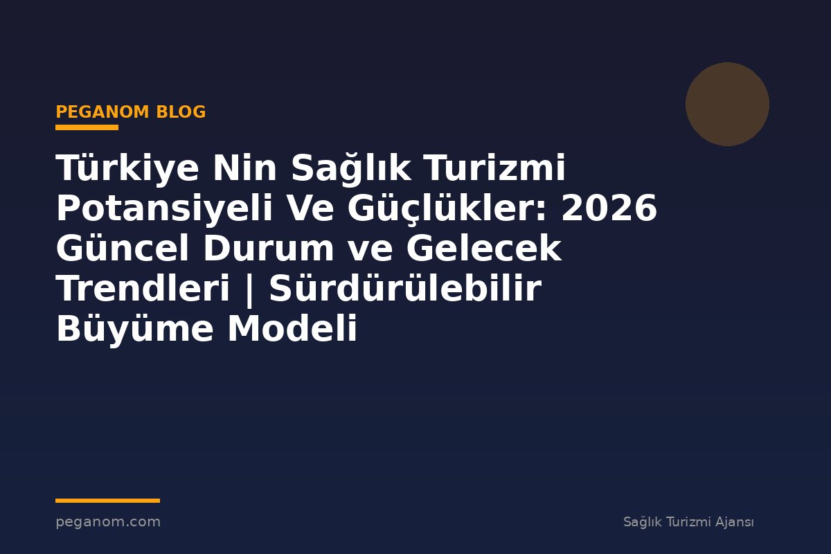 Türkiye Nin Sağlık Turizmi Potansiyeli Ve Güçlükler: 2026 Güncel Durum ve Gelecek Trendleri | Sürdürülebilir Büyüme Modeli