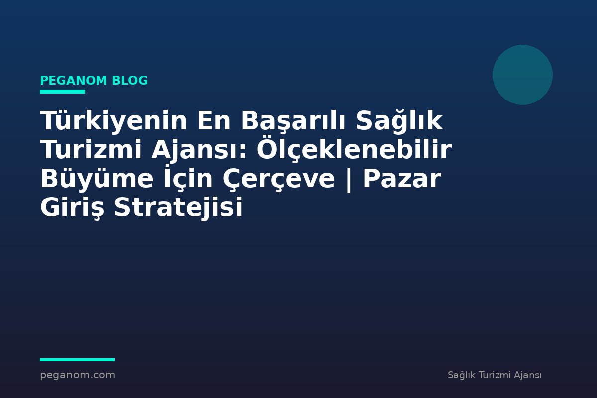Türkiyenin En Başarılı Sağlık Turizmi Ajansı: Ölçeklenebilir Büyüme İçin Çerçeve | Pazar Giriş Stratejisi