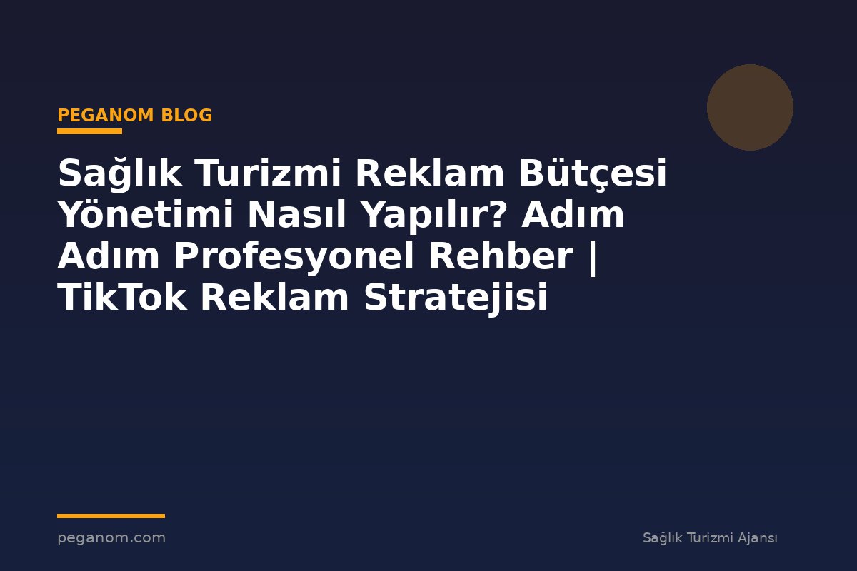 Sağlık Turizmi Reklam Bütçesi Yönetimi Nasıl Yapılır? Adım Adım Profesyonel Rehber | TikTok Reklam Stratejisi