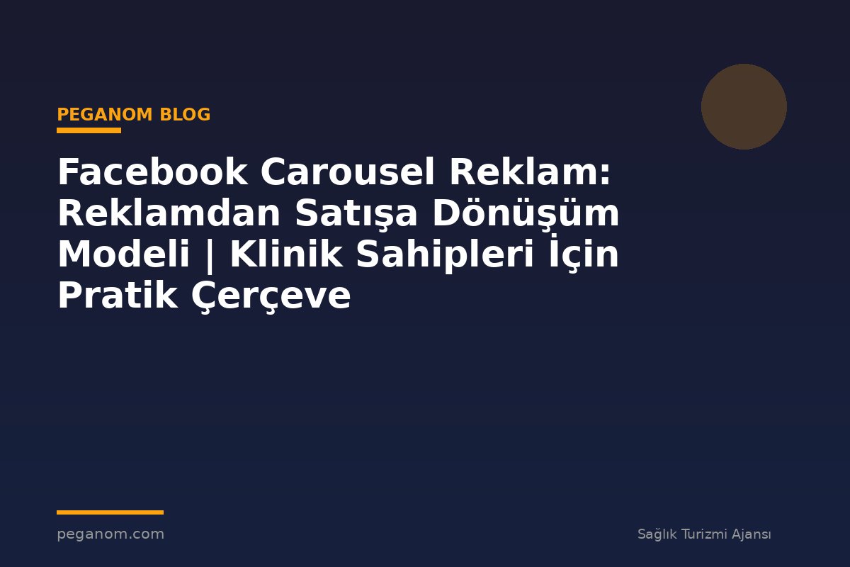 Facebook Carousel Reklam: Reklamdan Satışa Dönüşüm Modeli | Klinik Sahipleri İçin Pratik Çerçeve