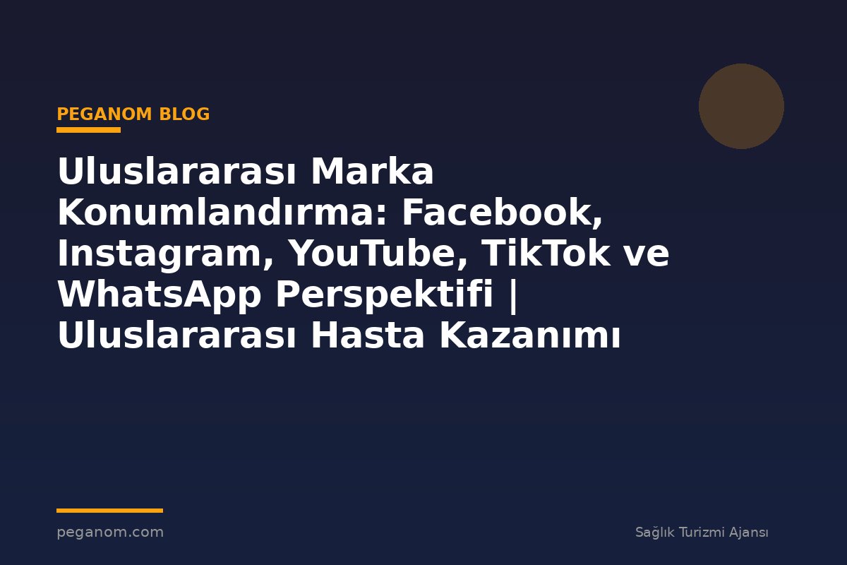 Uluslararası Marka Konumlandırma: Facebook, Instagram, YouTube, TikTok ve WhatsApp Perspektifi | Uluslararası Hasta Kazanımı Perspektifi