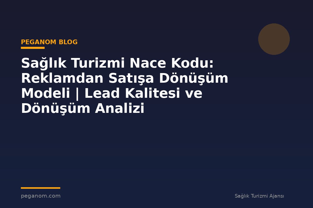 Sağlık Turizmi Nace Kodu: Reklamdan Satışa Dönüşüm Modeli | Lead Kalitesi ve Dönüşüm Analizi